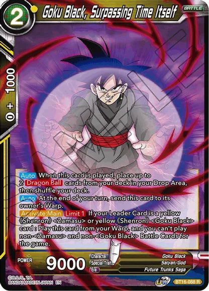 Goku Black, Surpassing Time itself (BT16-088) [Realm of the Gods] on Sale