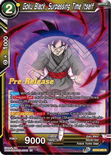 Goku Black, Surpassing Time itself (BT16-088) [Realm of the Gods Prerelease Promos] Sale