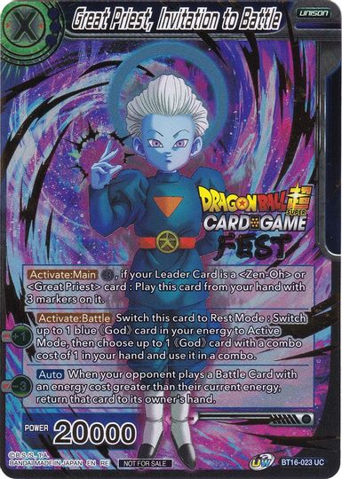 Great Priest, Invitation to Battle (Card Game Fest 2022) (BT16-023) [Tournament Promotion Cards] Cheap