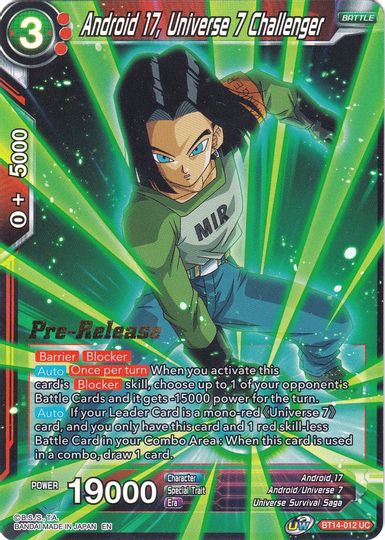 Android 17, Universe 7 Challenger (BT14-012) [Cross Spirits Prerelease Promos] For Discount