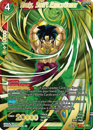 Broly, Swift Executioner (Gold Stamped) (P-205) [Mythic Booster] Sale