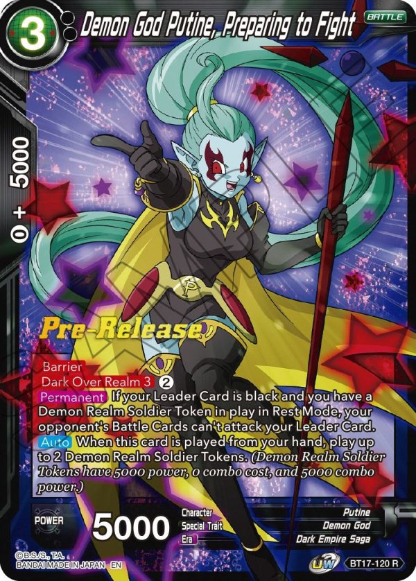 Demon God Putine, Preparing to Fight (BT17-120) [Ultimate Squad Prerelease Promos] For Discount