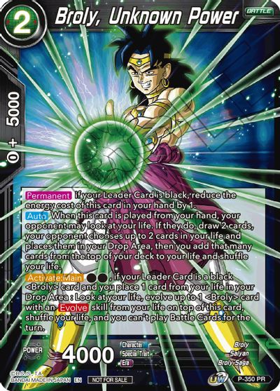 Broly, Unknown Power (P-350) [Tournament Promotion Cards] Discount