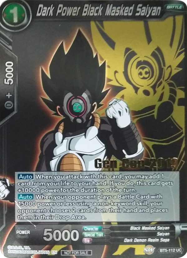 Dark Power Black Masked Saiyan (Gen Con 2019) (BT5-112) [Promotion Cards] Fashion