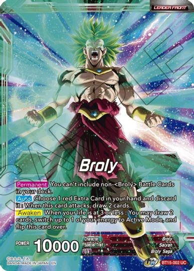 Broly    SS Broly, Demon s Second Coming (BT15-002) [Saiyan Showdown Prerelease Promos] Online now