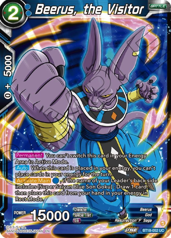 Beerus, the Visitor (BT18-052) [Dawn of the Z-Legends] Sale