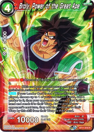 Broly, Power of the Great Ape (BT11-016) [Vermilion Bloodline 2nd Edition] on Sale