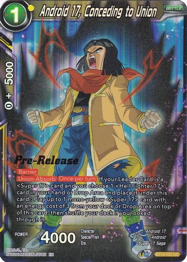 Android 17, Conceding to Union (BT14-107) [Cross Spirits Prerelease Promos] Cheap