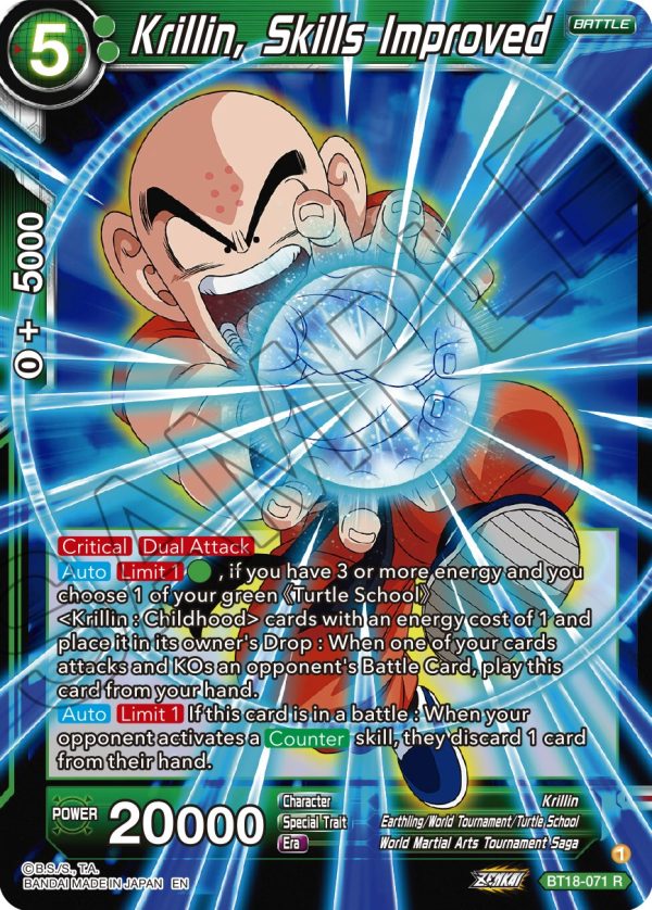 Krillin, Skills Improved (BT18-071) [Dawn of the Z-Legends] Discount