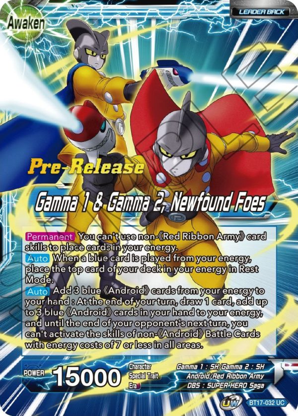 Gamma 1 & Gamma 2    Gamma 1 & Gamma 2, Newfound Foes (BT17-032) [Ultimate Squad Prerelease Promos] Online Hot Sale