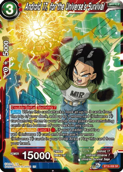 Android 17, for the Universe s Survival (BT16-008) [Realm of the Gods] Cheap