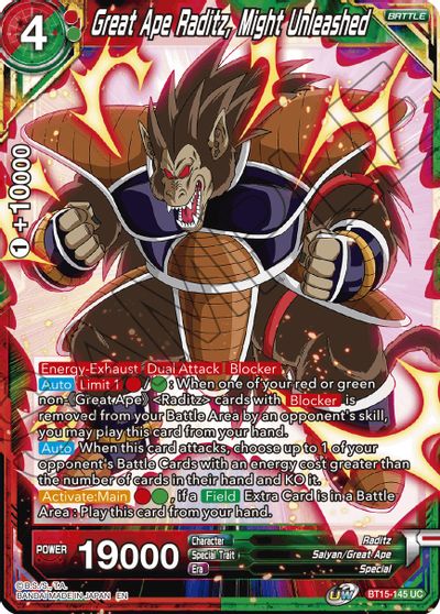 Great Ape Raditz, Might Unleashed (BT15-145) [Saiyan Showdown] Online now