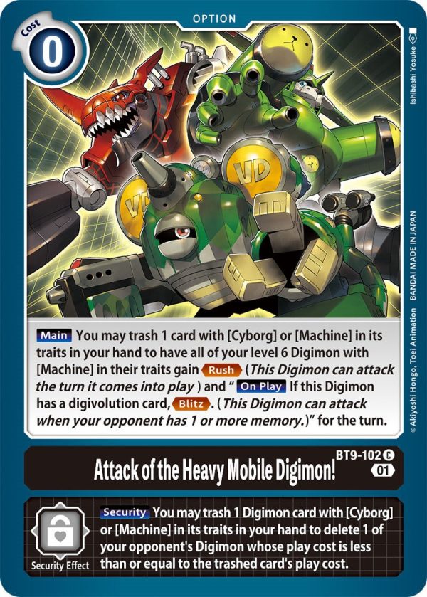 Attack of the Heavy Mobile Digimon! [BT9-102] [X Record] Online now