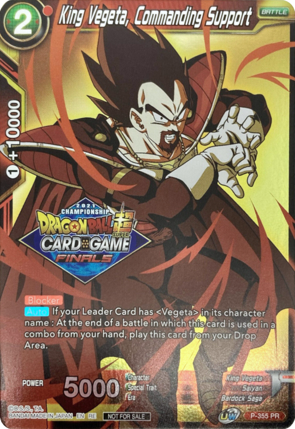 King Vegeta, Commanding Support (Championship Pack 2021 Vault Set) (P-355) [Tournament Promotion Cards] For Cheap