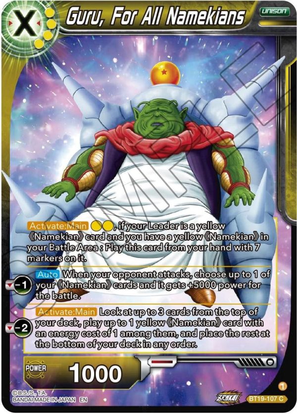 Guru, For All Namekians (BT19-107) [Fighter s Ambition] Online Hot Sale