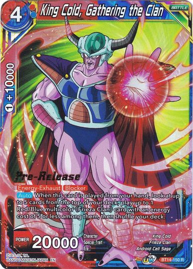 King Cold, Gathering the Clan (BT14-150) [Cross Spirits Prerelease Promos] For Sale